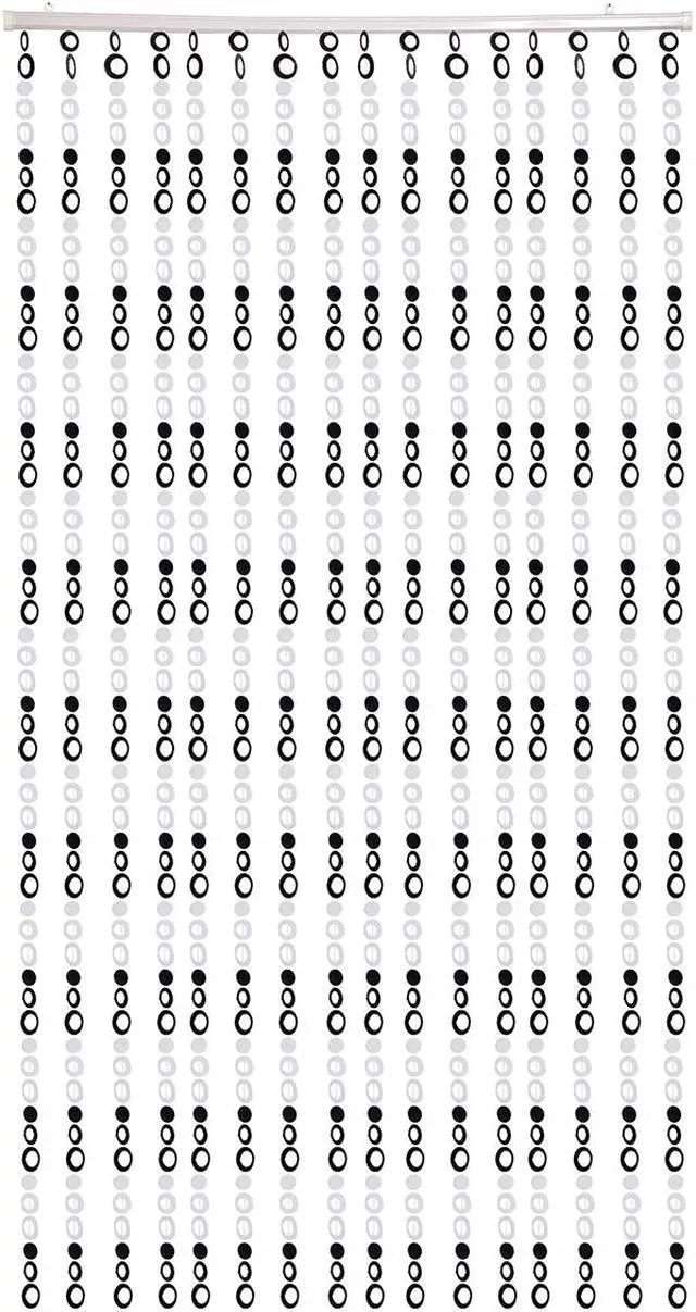 Main image of THY COLLECTIBLES Beautiful Home Decor Acrylic Beaded Curtain Door Screen Divider - Acrylic Black & White Circles
