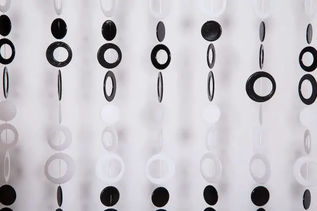 Alt view image 2 of 2 - THY COLLECTIBLES Beautiful Home Decor Acrylic Beaded Curtain Door Screen Divider - Acrylic Black & White Circles