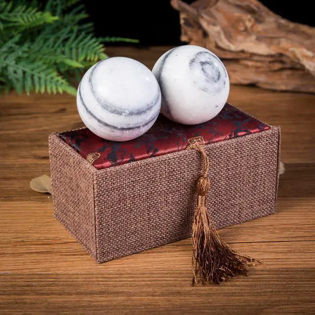 Alt view image 2 of 5 - Galaxy Pattern Marble Stone Chinese Healthy Exercise Massage Baoding Balls