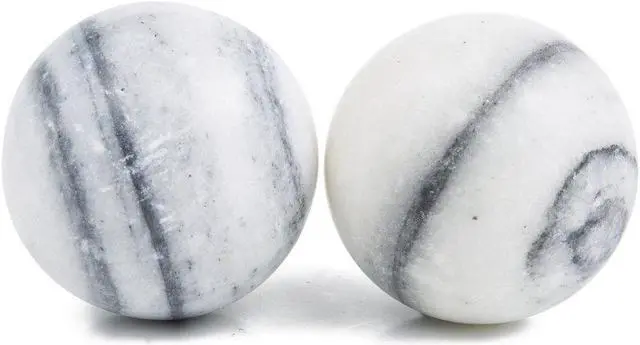 Alt view image 3 of 5 - Galaxy Pattern Marble Stone Chinese Healthy Exercise Massage Baoding Balls
