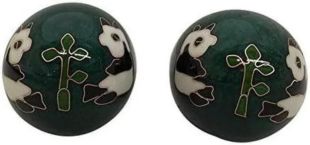 Alt view image 2 of 2 - Baoding Balls Chinese health Massage Exercise Stress Balls - Green Panda #2