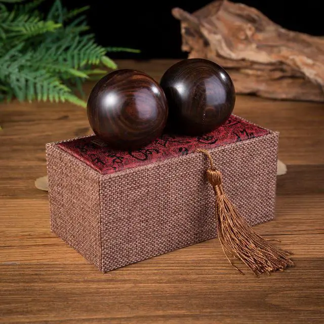 Alt view image 2 of 3 - Natural Texture Rosewood Chinese Healthy Exercise Massage Baoding Balls