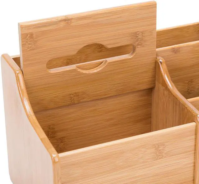 Alt view image 3 of 4 - THY COLLECTIBLES Bamboo Desk Organizer with Extendable Storage Multi-Function Stationary Organizer for Office and Home, Expandable Desk Tidy Bamboo Bookshelf