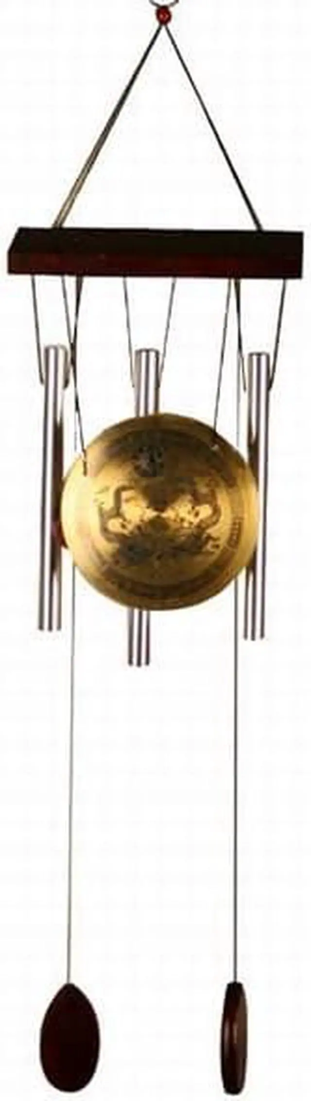Main image of Asian Home Medium Brass Zen Art Feng Shui Gong Wind Chime