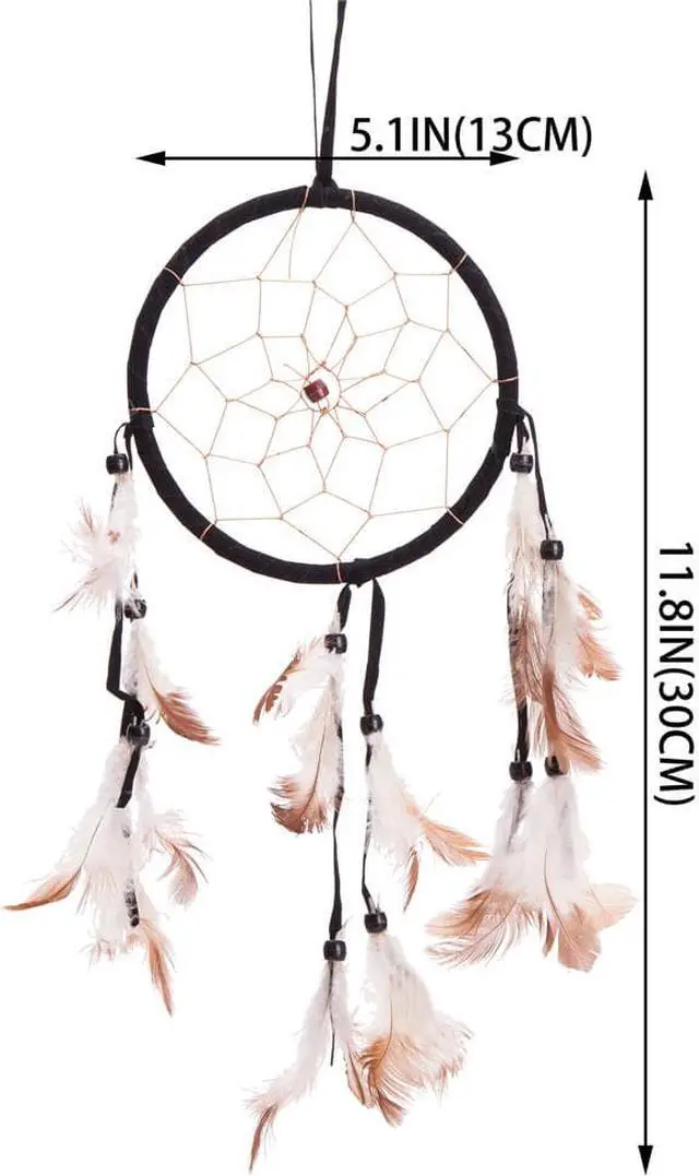 Alt view image 2 of 3 - THY COLLECTIBLES 15" Traditional Black Dream Catcher with Feathers Wall or Car Hanging Ornament Single Circle