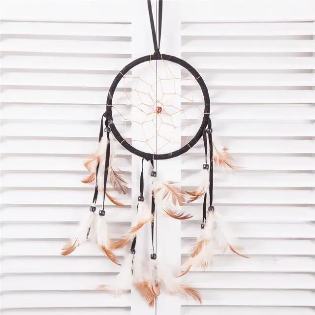 Alt view image 3 of 3 - THY COLLECTIBLES 15" Traditional Black Dream Catcher with Feathers Wall or Car Hanging Ornament Single Circle
