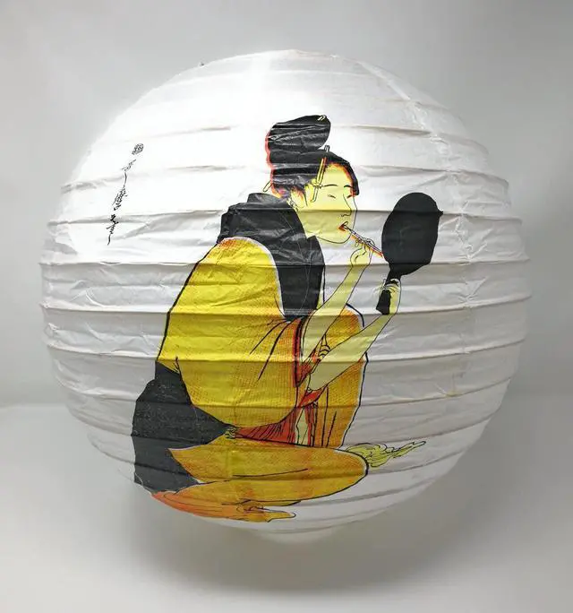 Alt view image 7 of 7 - 6 Pcs Oriental Chinese Japanese Festival Party Celebration Home Decor Lantern Geisha Design 6 Colors 16"