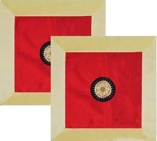 Main image of Set of 2 Oriental Silk Cushion Covers (RED)