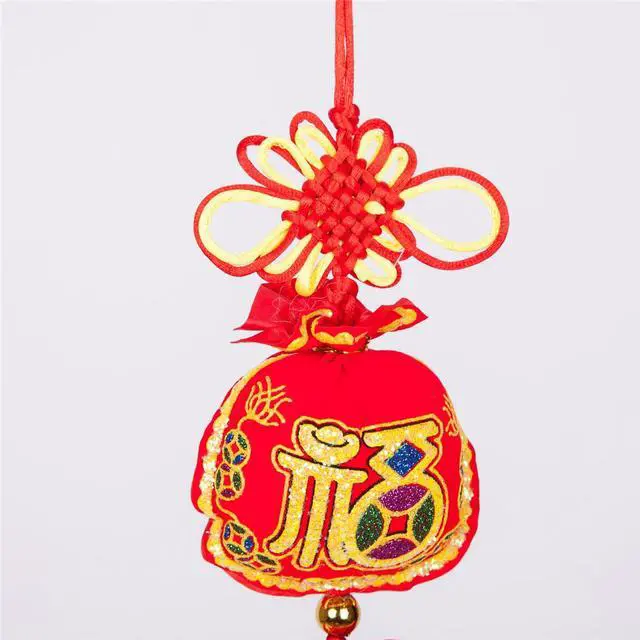 Alt view image 2 of 2 - THY COLLECTIBLES Oriental Feng Shui Handcraft Knitted Sequin Embroidered Chinese Traditional Ornamental Knot Tassel for Home, Party & Holiday Decor Fu (Fortune) Fish