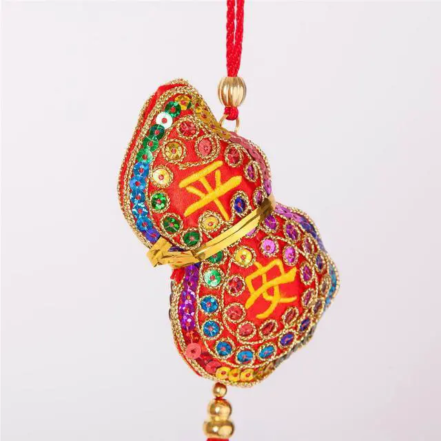 Alt view image 2 of 2 - THY COLLECTIBLES Oriental Feng Shui Hulu Handcraft Knitted Sequin Embroidered Chinese Traditional Ornamental Knot Tassel for Home, Car, Party & Holiday Decor Ping an (Peace)