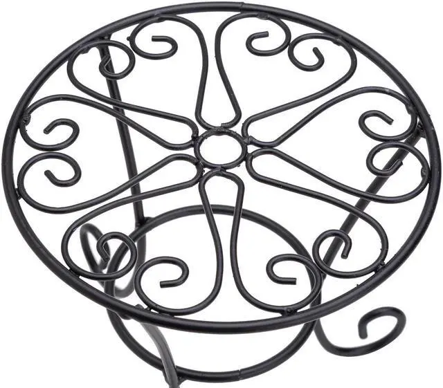 Alt view image 2 of 2 - THY COLLECTIBLES Metal Potted Plant Stands Rust Proof Iron Art Flower Pot Holder Rack Steel Short Planter Supports Trivet Floor Garden Pots Containers Vase Fishbowl Stand (1 PC)