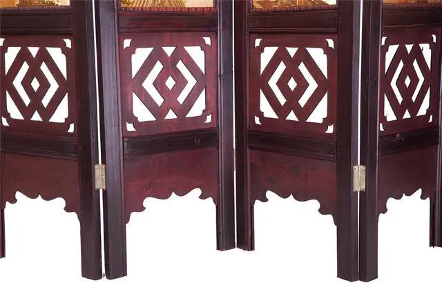 Alt view image 3 of 4 - THY COLLECTIBLES Vintage Oriental Style 6 Panels Screen Room Divider FUR5008