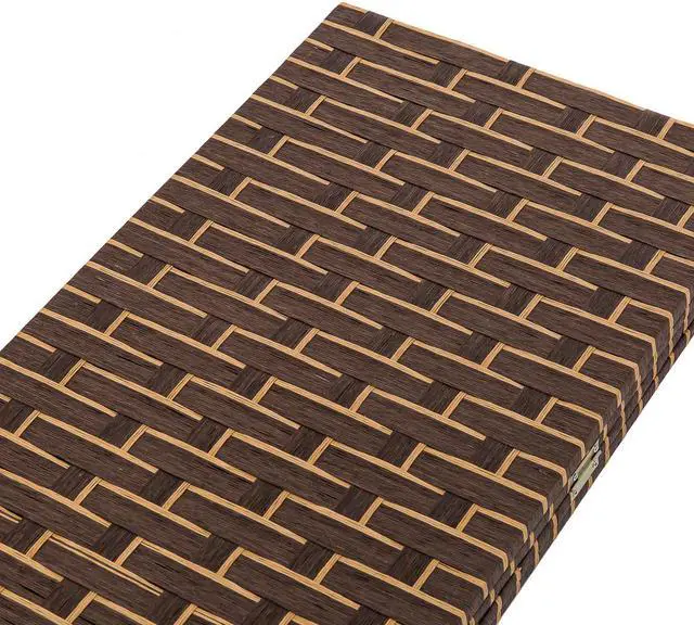 Main image of Freestanding Woven Bamboo 4 Panels Hinged Privacy Panel Screen Partition Wall with 2 Display Shelves Holding Room Divider with Shelves-Bamboo (Dark Mocha)