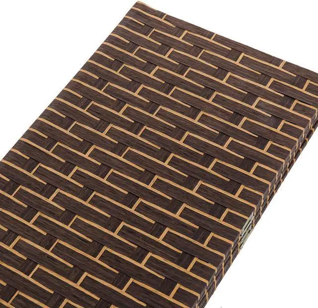 Alt view image 3 of 4 - Decorative Freestanding Woven Bamboo 4 Panels Hinged Privacy Panel Screen Portable Folding Room Divider (Dark Mocha)
