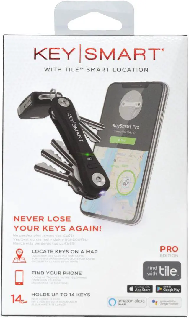 Alt view image 6 of 20 - Keysmart Pro Smart Key Organizer with Tile Location Tracking - Black