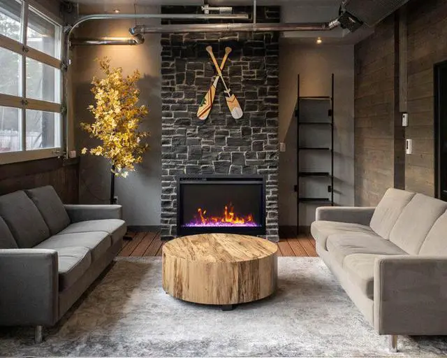 Main image of Amantii Traditional Xtraslim – Extra Slim 33” Electric Fireplace with a 3 Speed Motor, WiFi Capable and Programmable Remote