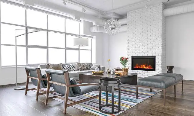 Main image of Amantii Traditional Xtraslim – Extra Slim 30” Electric Fireplace with a 3 Speed Motor, WiFi Capable and Programmable Remote