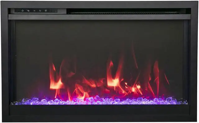 Alt view image 5 of 7 - Amantii Traditional Xtraslim  26 Electric Fireplace with a 3 Speed Motor, WiFi Capable and Programmable Remote