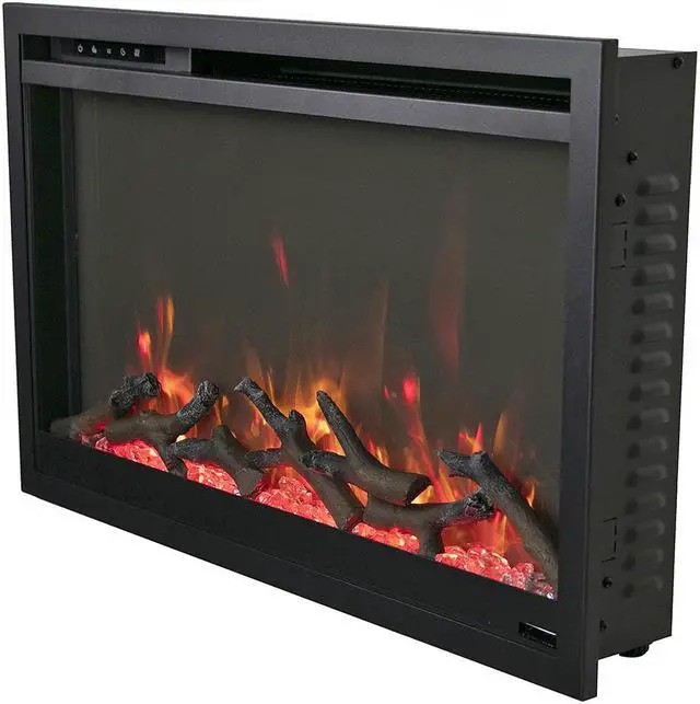 Alt view image 5 of 7 - Amantii Traditional Xtraslim – Extra Slim 30” Electric Fireplace with a 3 Speed Motor, WiFi Capable and Programmable Remote
