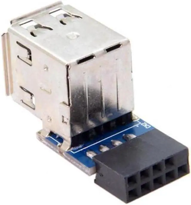 Alt view image 4 of 5 - (2pcs )9Pin/10Pin Motherboard Female Header to Dual USB 2.0 Female Adapter Vertical Type  Type-A and Type-B