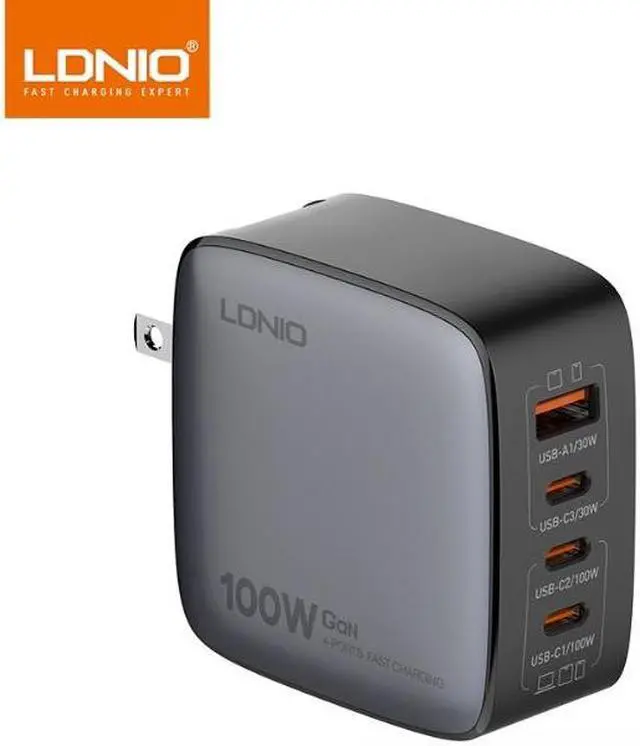 Main image of 100W USB C Multiport Charger - 4-Port USB Charging Station GaN Fast Charger Power Adapter Compatible for MacBook Pro/Air, iPad Pro, iPad Mini 6, Dell XPS, Galaxy S21/S20, iPhone 13/13 Pro Max/1