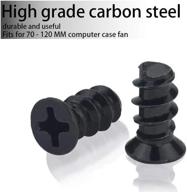 Alt view image 3 of 5 - (50 Pack) Black Computer Case Fan Screws
