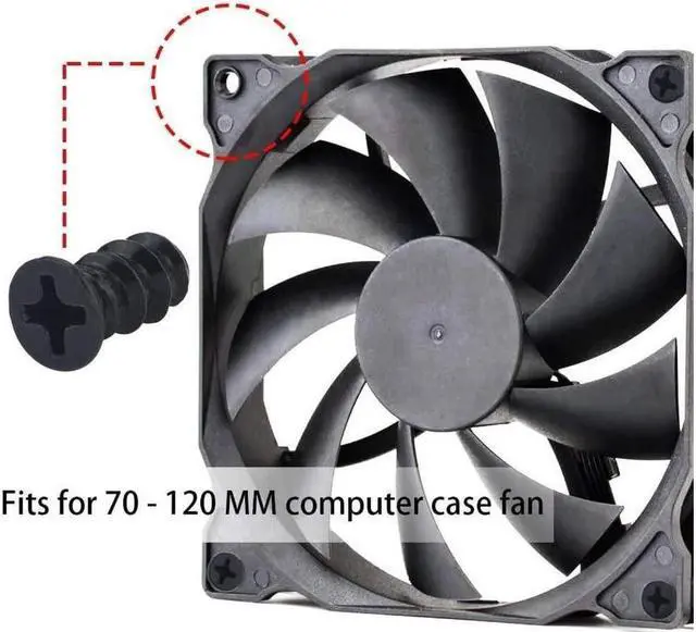 Alt view image 4 of 5 - (50 Pack) Black Computer Case Fan Screws