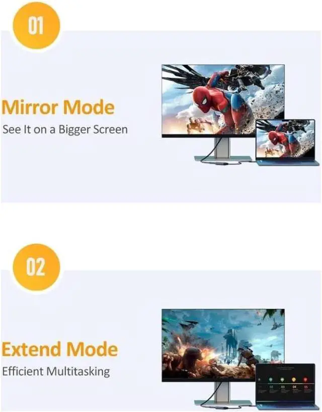 Alt view image 7 of 7 - 8K Display Port 1.4 to HDMI 2.1 Adapter 4K@120Hz 8K@60Hz Unidirectional DP to HDMI Converter Male DisplayPort to Female HDMI for PC Laptop Monitor TV