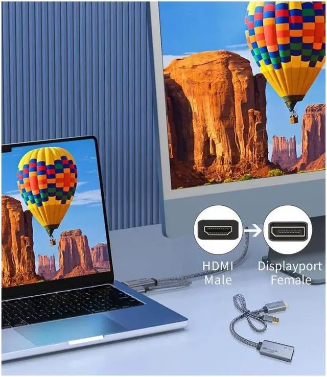 Alt view image 3 of 7 - HDMI to Displayport Adapter 4K@60Hz 2K@120Hz 1080P@165Hz HDMI Male Source to DisplayPort Female Monitor Cable HDMI to DP with USB Power Cable for PS5 Xbox Switch Laptop 20cm/0.65ft