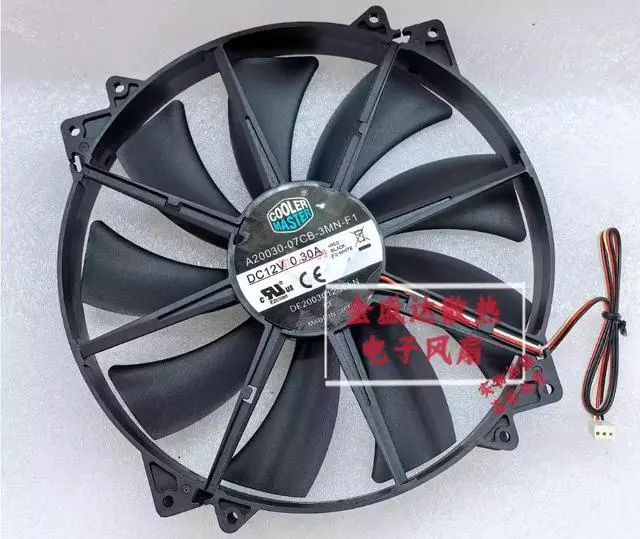 Alt view image 3 of 3 - For A20030-07CB-3MN-F1 DC 12V 0.30A 20CM 200X200X30mm 3-wire cooling fan