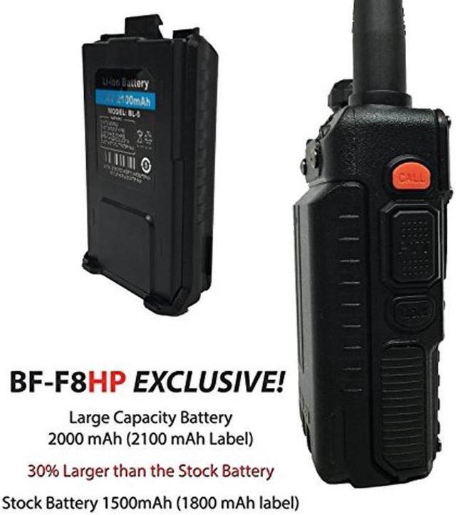 Alt view image 2 of 2 - BAOFENG BF-F8HP (UV-5R 3rd Gen) 8-Watt Dual Band Two-Way Radio (136-174MHz VHF & 400-520MHz UHF) Includes Full Kit with Large Battery