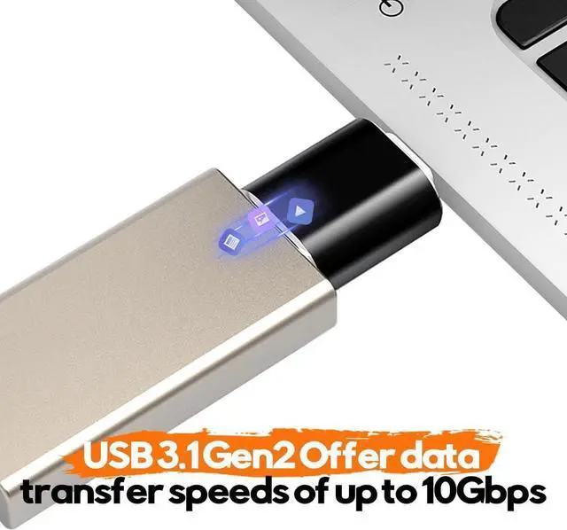 Alt view image 3 of 7 - USB C Male to USB Female Adapter(2 Pack)&USB Male to USB C Female Adapter (2 Pack) Supports SuperSpeed Data Transfer & Fast Charging Black