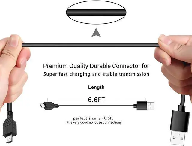 Alt view image 4 of 4 - Replacement USB Charging Cable Power Cord for Blue Yeti Recording Microphones MIC, Blue Snowball USB Microphone, Blue Yeti USB Mic, Blue Snowball iCE USB Mic, Yeti Pro MIC (Black)