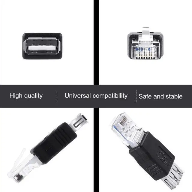 Alt view image 2 of 5 - Ethernet to USB Adapter, 2 PCS USB to Ethernet Adapter, RJ45 Ethernet Male to USB Female Converter, USB to RJ45 Adapter 10Mb/100Mbs Network Connector for Laptops Computers