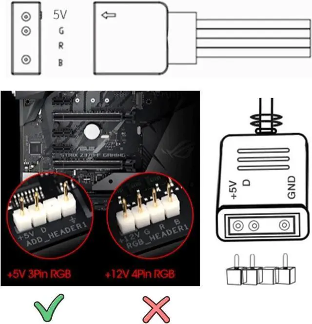 Alt view image 6 of 7 - 2-Pack 1-to-1 ARGB Extension Cable, White 5V 3-Pin Female to Female ARGB Addressable RGB Adapter Cable, ARGB LED Sync Cable for Extend PC Computer ARGB Fans Or ARGB LED Lights, 11.8 Inches