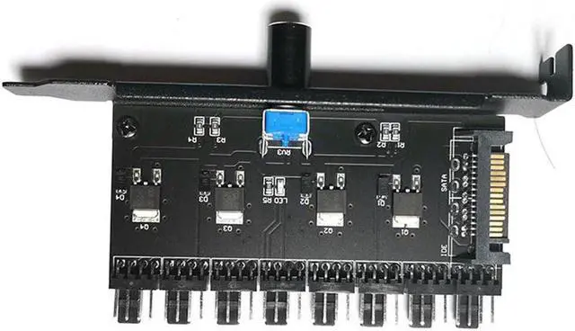 Alt view image 4 of 6 - Cooling Fan Speed Controller SATA Interface 8 Channel Cooling Fan Control Speed Regulator Controller For PC Computer Case CPU HDD VGA PWM PCI Bracket
