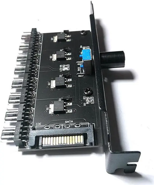Alt view image 5 of 6 - Cooling Fan Speed Controller SATA Interface 8 Channel Cooling Fan Control Speed Regulator Controller For PC Computer Case CPU HDD VGA PWM PCI Bracket