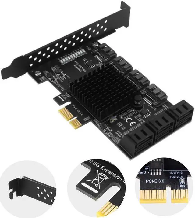 Main image of PCIe SATA Card 10 Port 6Gbps SATA 3.0 PCIe Card Built-in Adapter Converter For Desktop PC Support 10 SATA 3.0 Devices