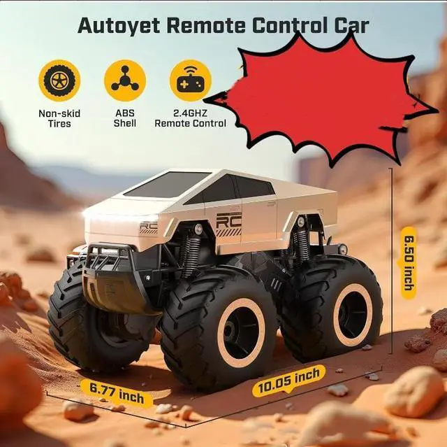 Main image of Water and land remote control car Cyber high-speed shock-absorbing four-wheel drive off-road climbing handle car boy toy  with 2 Battery