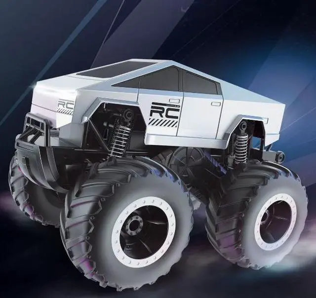 Alt view image 7 of 7 - Water and land remote control car Cyber high-speed shock-absorbing four-wheel drive off-road climbing handle car boy toy  with 2 Battery
