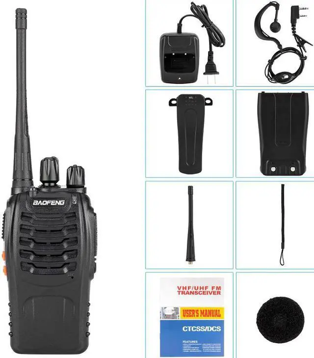 Alt view image 6 of 6 - 2 Pcs BF-888S 5W 400-470MHz 16CH Two-way Ham Radio Handheld Walkie Talkie