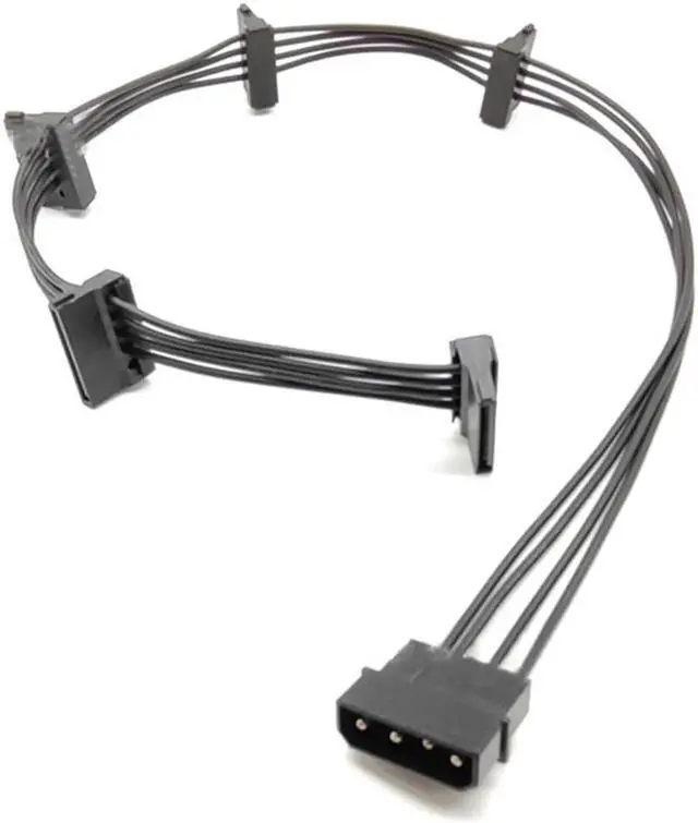 Alt view image 7 of 7 - 2 Pcs / Set 15pin Splitter Hard Drive HDD SSD SATA Power Supply Cable Cord 18AWG PC Server 4 pin IDE Molex 1 To 5