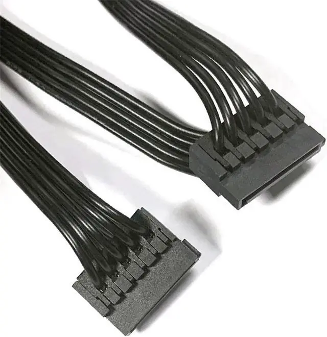 Alt view image 4 of 7 - 2 Pcs / Set 15pin Splitter Hard Drive HDD SSD SATA Power Supply Cable Cord 18AWG PC Server 4 pin IDE Molex 1 To 5