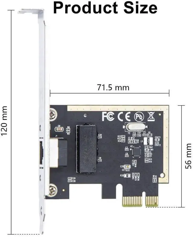 Alt view image 4 of 7 - 1Gbps PCIE Gigabit Network Card, Realtek RTL8111H Chip Single RJ45 Port LAN Adapter, PCIe X1, AutoNegotiation 10/100/1000Mbps, Supports Windows/Linux/Mac