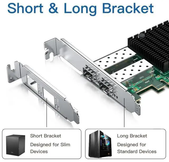 Alt view image 7 of 7 - DualPort 10Gb SFP+ PCIE Network Card NIC, Ethernet Converged Adapter with Intel X710BM2 Chip, PCIe 3.0 X8, Replacement for Intel X710DA2, Supports Windows Server, Linux & VMware ESXi