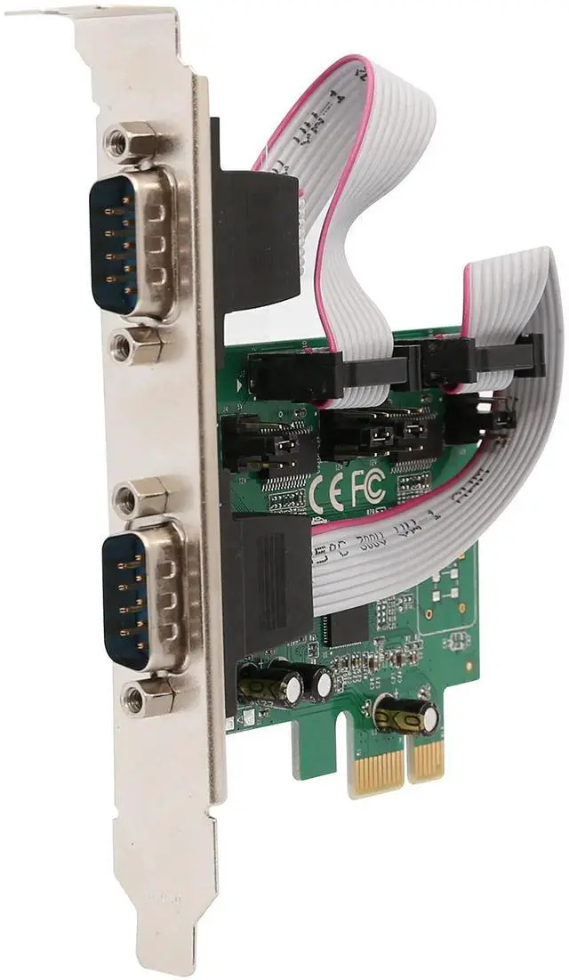 Alt view image 3 of 7 - 2Port Serial DB9 RS232 PCIe 1.0 x1 Network Adapter with LowProfile Bracket, Model SIPEX15055