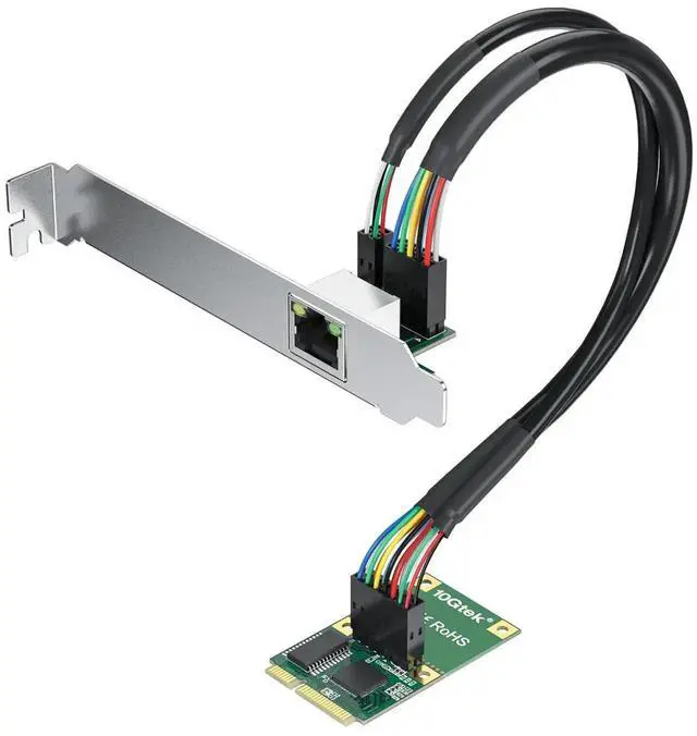 Alt view image 7 of 7 - Mini PCIE Gigabit Ethernet Network Card, Single RJ45 Port 1Gbps NIC with LED Indicator & 30cm Cable, Mini PCIE Interface (Not for M.2), Replacement for Intel I210AT