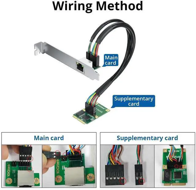 Alt view image 2 of 7 - Mini PCIE Gigabit Ethernet Network Card, Single RJ45 Port 1Gbps NIC with LED Indicator & 30cm Cable, Mini PCIE Interface (Not for M.2), Replacement for Intel I210AT