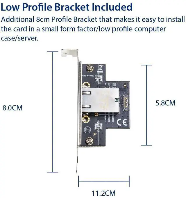 Alt view image 5 of 6 - 10 Gigabit M.2 MKey Ethernet Network Expansion Card, 10Gbps HighSpeed RJ45 LAN Adapter for M.2 NVMe Slot