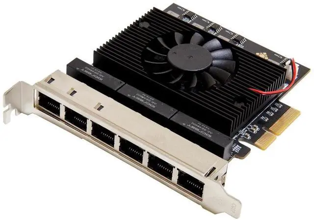 Main image of 6Port 2.5 Gigabit PCIe x4 Ethernet Network Card, 2500Mbps MultiPort LAN Adapter for Router, NAS & Server